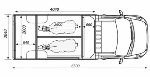 Cabine approfondie allongée 5 places ou porte latérale XXL allongée